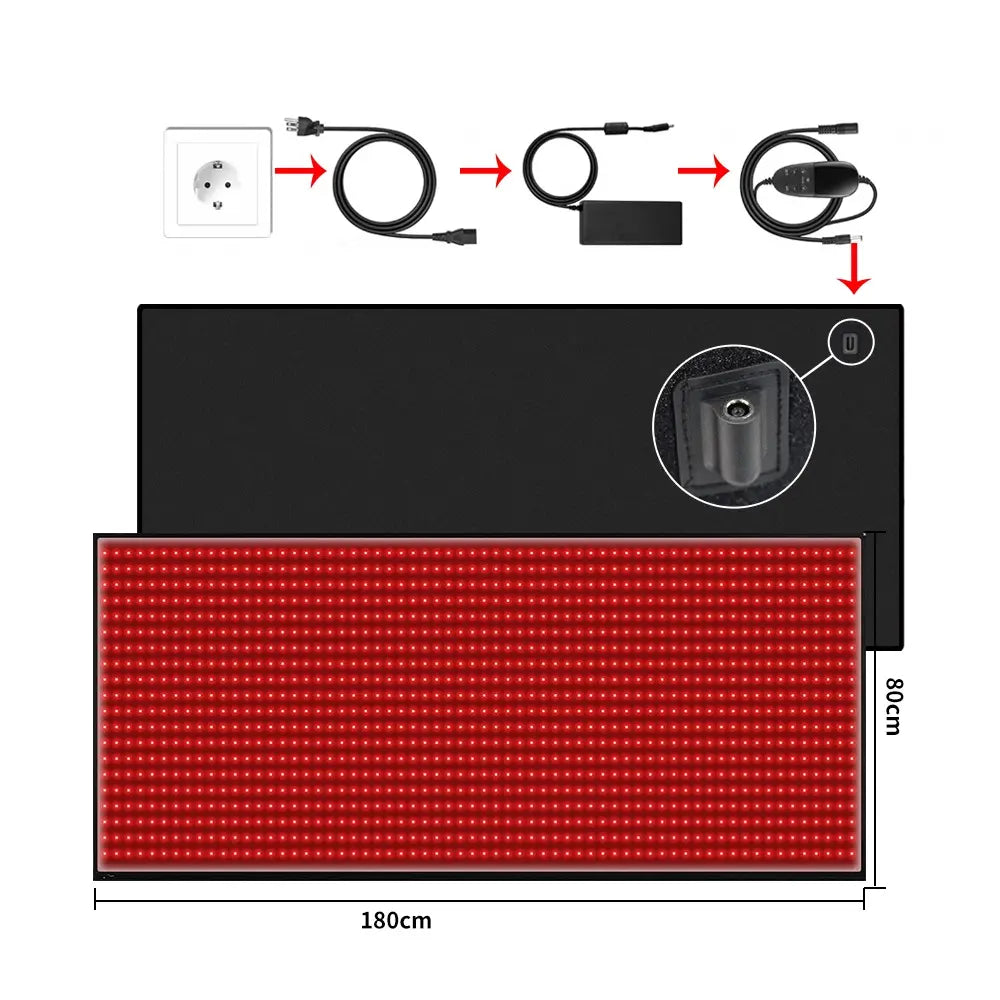 Rödljusmatta 180 x 80 cm | 660 – 850 nm