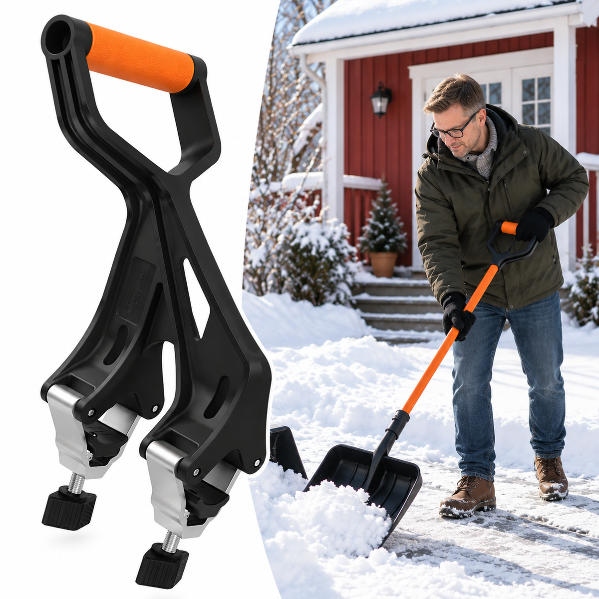Ergonomiskt stödhandtag för trädgårdsredskap