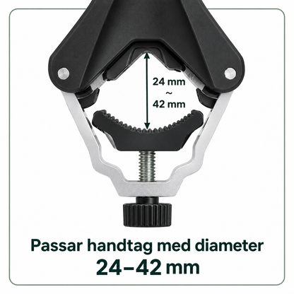 Ergonomiskt stödhandtag för trädgårdsredskap