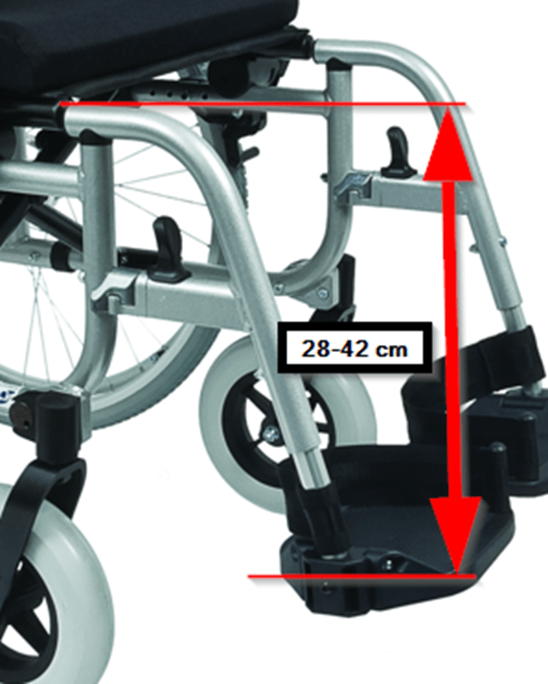 Barracuda rullstol - Med 30 graders justerbart fällbart ryggstöd.