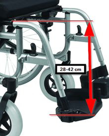Barracuda rullstol - Med 30 graders justerbart fällbart ryggstöd.