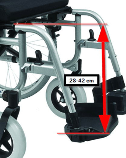Barracuda rullstol - Med 30 graders justerbart fällbart ryggstöd.